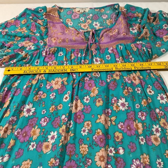 Umgee‎ USA Women's Sz M Dress Floral  A-Line Mini Bohemian Summer H79 - Picture 5 of 8